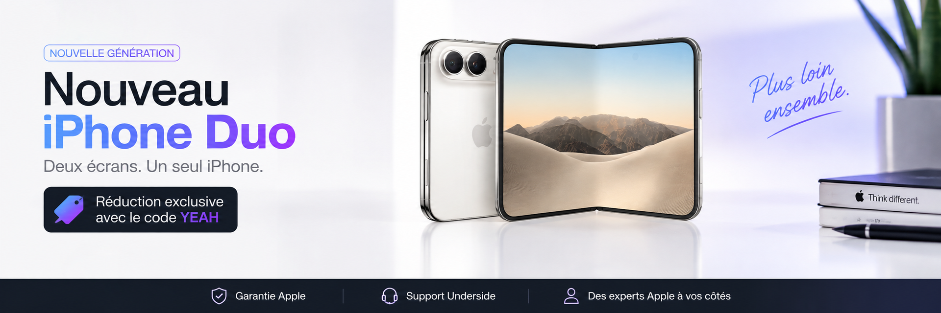 Nouvel iPhone Duo - Offre rentrée Underside avec le code YEAH