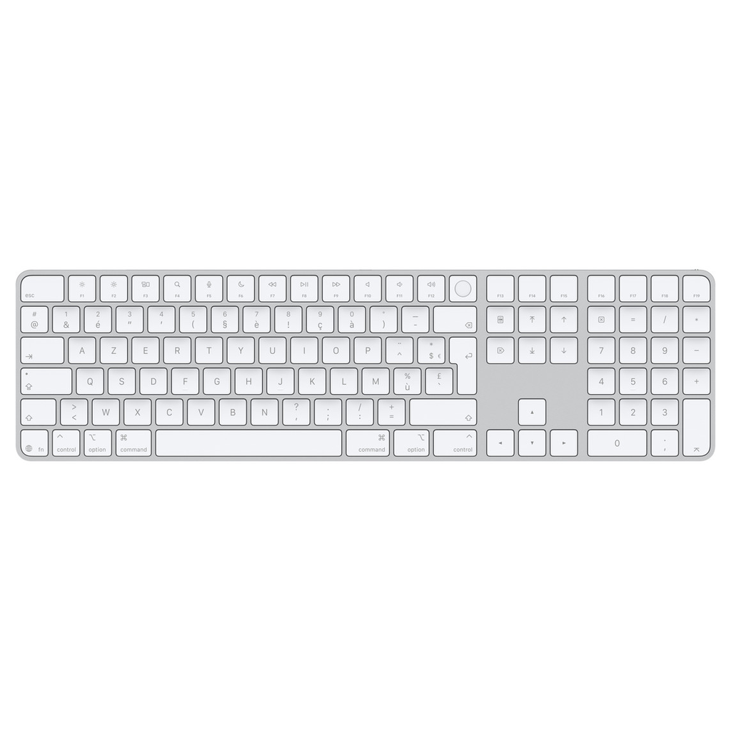 Magic Keyboard avec Touch ID et pavé numérique pour les Mac avec puce Apple (Blanc, Français)