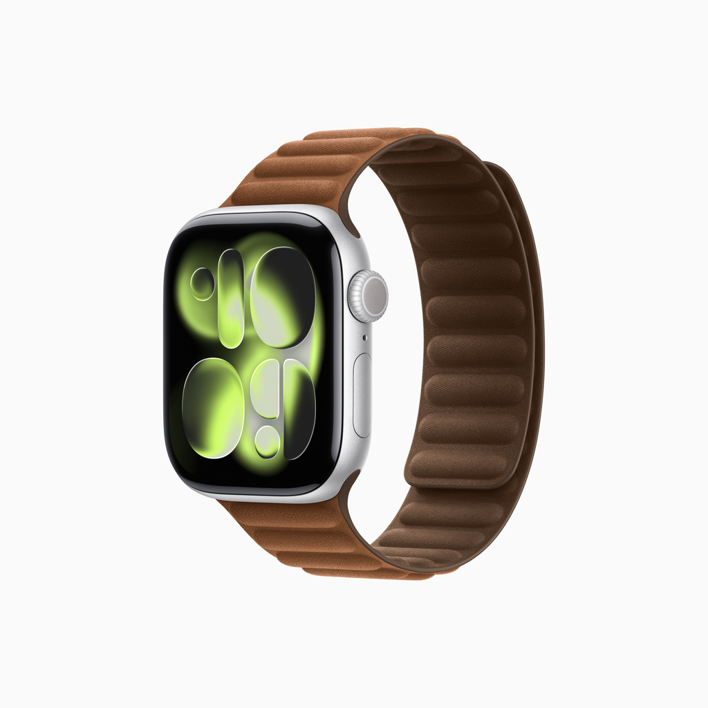 Apple Watch Series 11 Aluminium - Bracelet à maillons magnétique en textile
