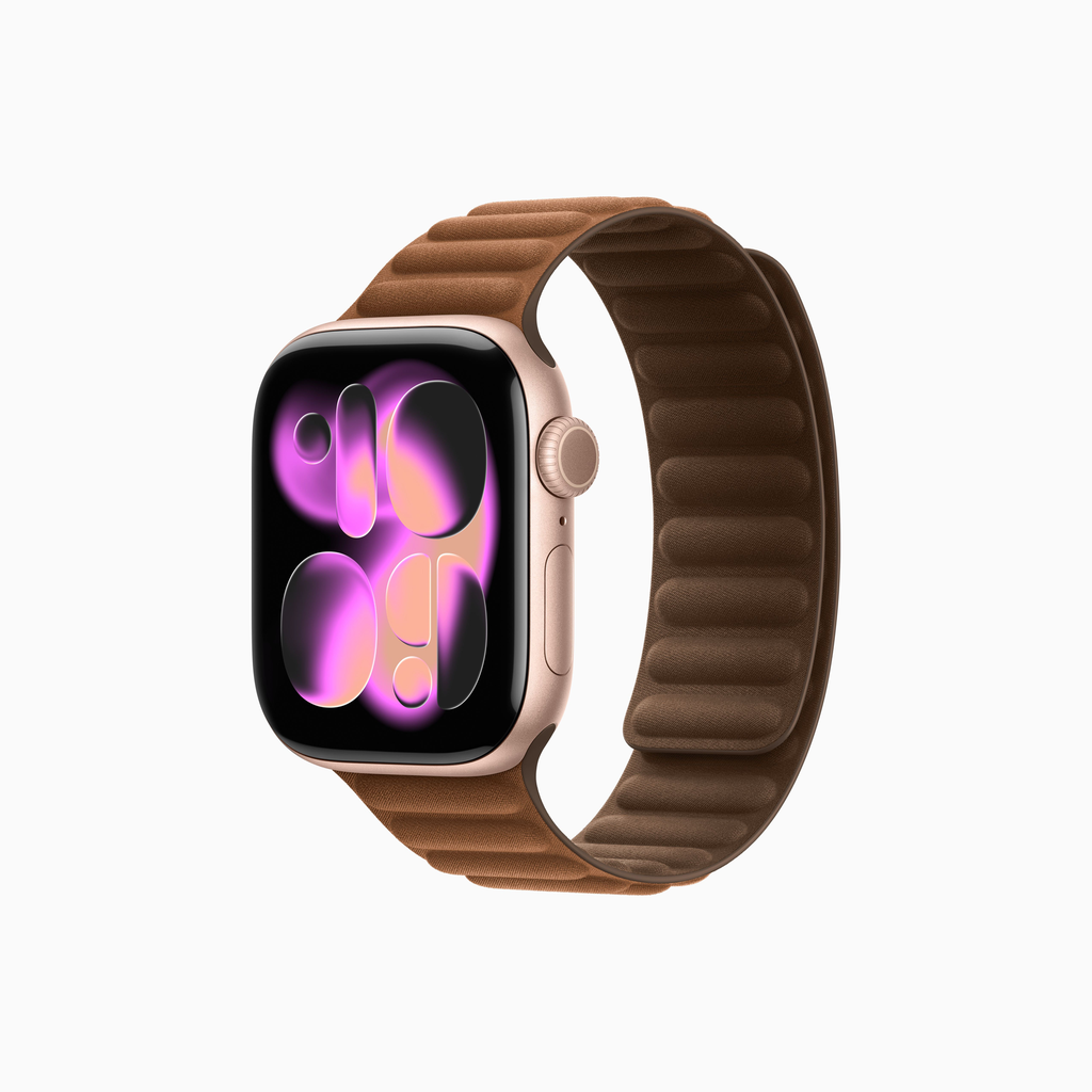 Apple Watch Series 11 Aluminium - Bracelet à maillons magnétique en textile