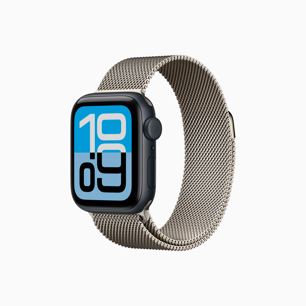 Apple Watch SE 3- Bracelet Milanais en acier inoxydable (Minuit, 40 mm, GPS, Naturel)
